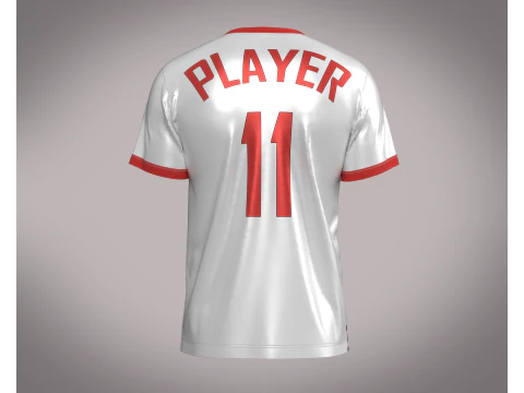 Soccer Red And White Jersey Player-11 3D Model