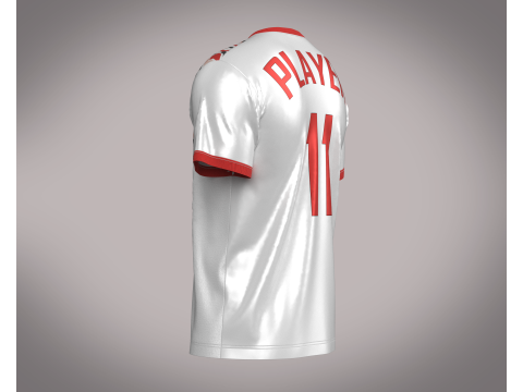 Soccer Red And White Jersey Player-11 Modelo 3D
