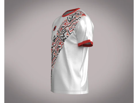 Soccer Red And White Jersey Player-11 3D Model