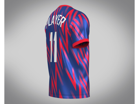 Soccer Red And Blue Jersey Player-11 3D Model