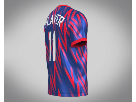 Soccer Red And Blue Jersey Player-11 3D Model