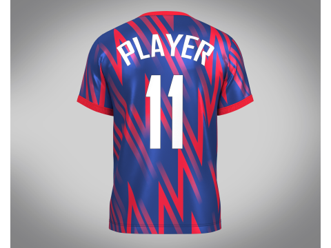 Soccer Red And Blue Jersey Player-11 3D Model