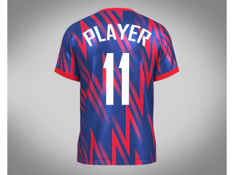Soccer Red And Blue Jersey Player-11 3D Model