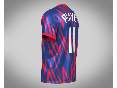 Soccer Red And Blue Jersey Player-11 3D Model