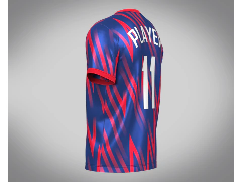 Soccer Red And Blue Jersey Player-11 3D Model