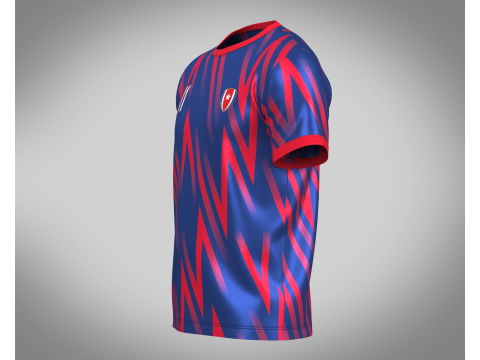 Soccer Red And Blue Jersey Player-11 3D Model