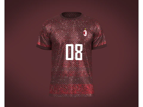 Maglia rossa da calcio - 08 Modello 3D