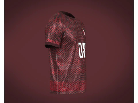 Soccer Red Jersey - 08 3D Model