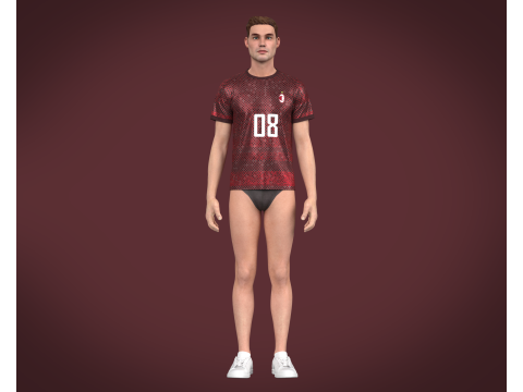 Soccer Red Jersey - 08 Modelo 3D