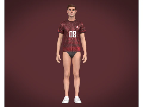 Soccer Red Jersey - 08 3D Model