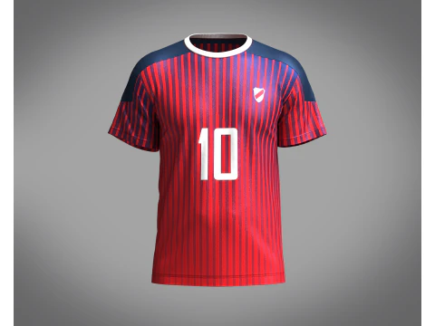 サッカー レッドジャージ プレーヤー-10 3Dモデル