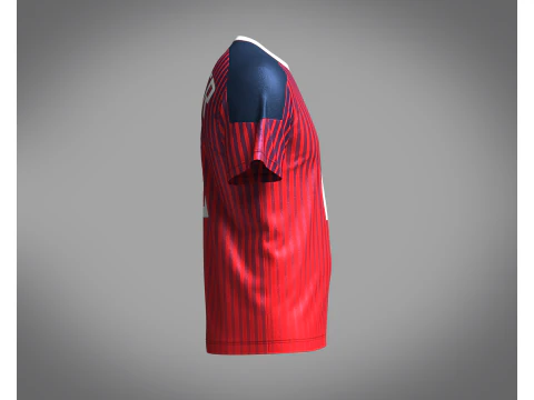 Soccer Red Jersey Player-10 3D Model