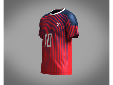 Soccer Red Jersey Player-10 3D 모델