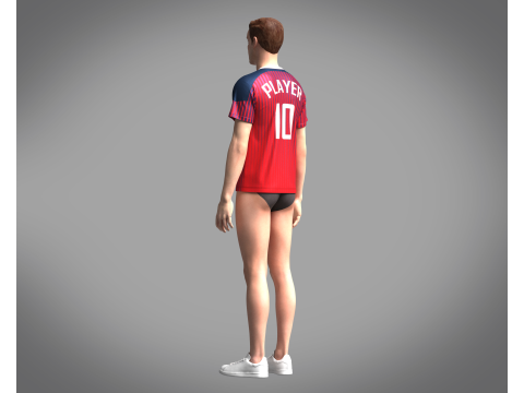 Soccer Red Jersey Player-10 3D 모델