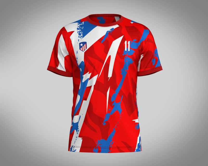 Soccer Red Print Jersey-11 Model 3D .c4d .max .obj .3ds .fbx .stl .blend 