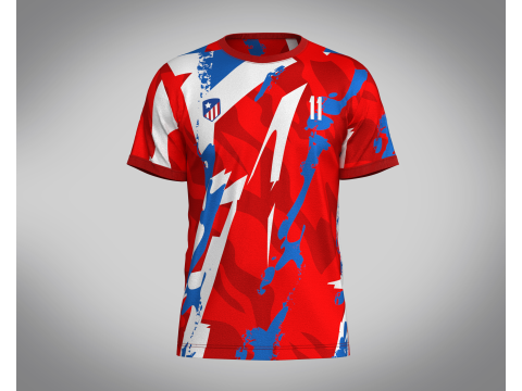 Soccer Red Print Jersey-11 Modello 3D