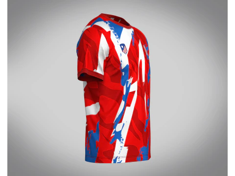 Soccer Red Print Jersey-11 3D Model