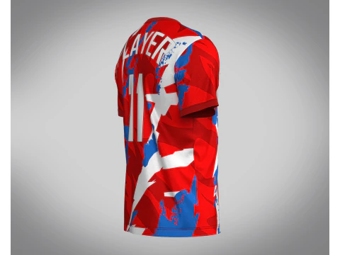 Soccer Red Print Jersey-11 3D Model
