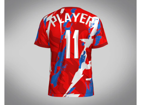 Soccer Red Print Jersey-11 3D Model