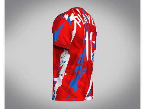 Soccer Red Print Jersey-11 Model 3D