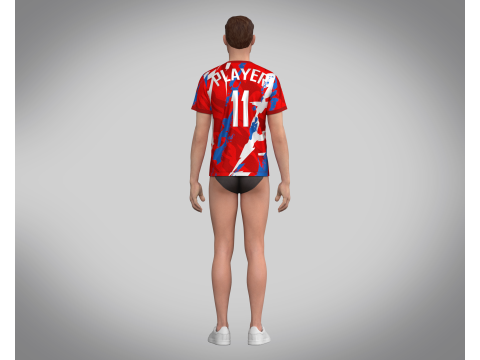 Soccer Red Print Jersey-11 Model 3D