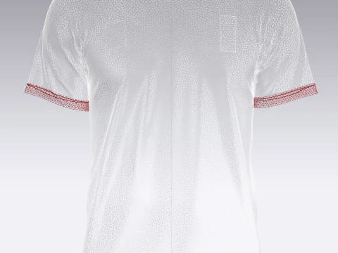 Soccer Red Print Jersey-11 3D Model
