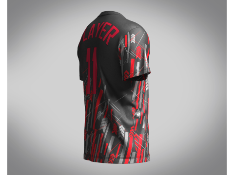 Soccer Red Print Jersey Player-11 3Dモデル