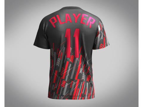 Soccer Red Print Jersey Player-11 3Dモデル