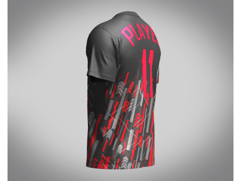 Soccer Red Print Jersey Player-11 3Dモデル