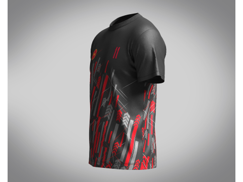 Soccer Red Print Jersey Player-11 3Dモデル