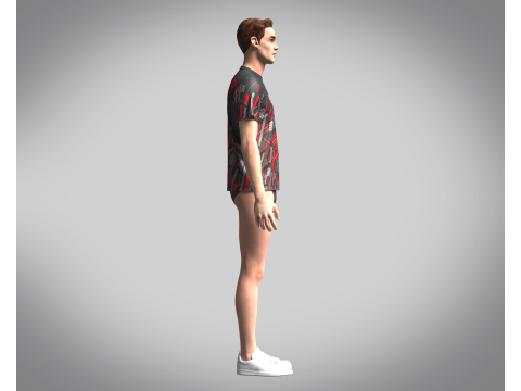 Soccer Red Print Jersey Player-11 3Dモデル