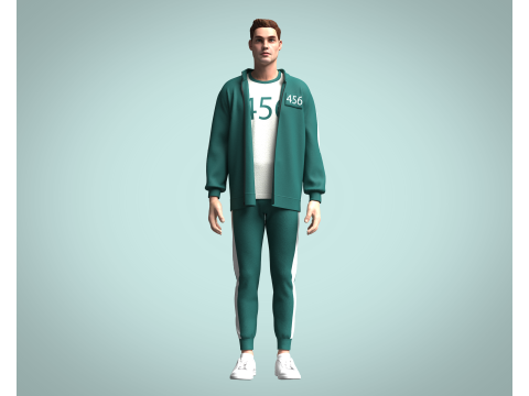 Squid Game Players Uniform 456 3D 모델