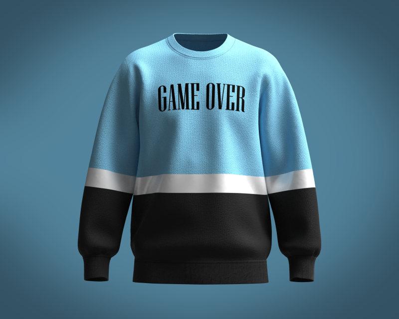 Men Sweatshirts - game over 3D Model .c4d .max .obj .3ds .fbx .stl .blend 