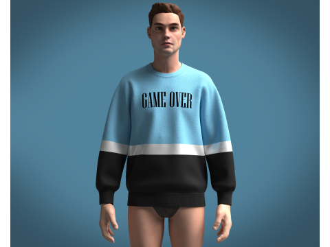 Men Sweatshirts - game over 3D Model