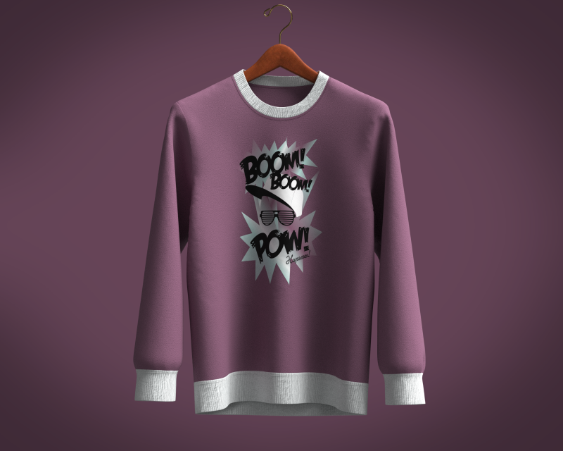 Men Sweatshirt - BOOM POW 3D 模型 .c4d .max .obj .3ds .fbx .stl .blend 