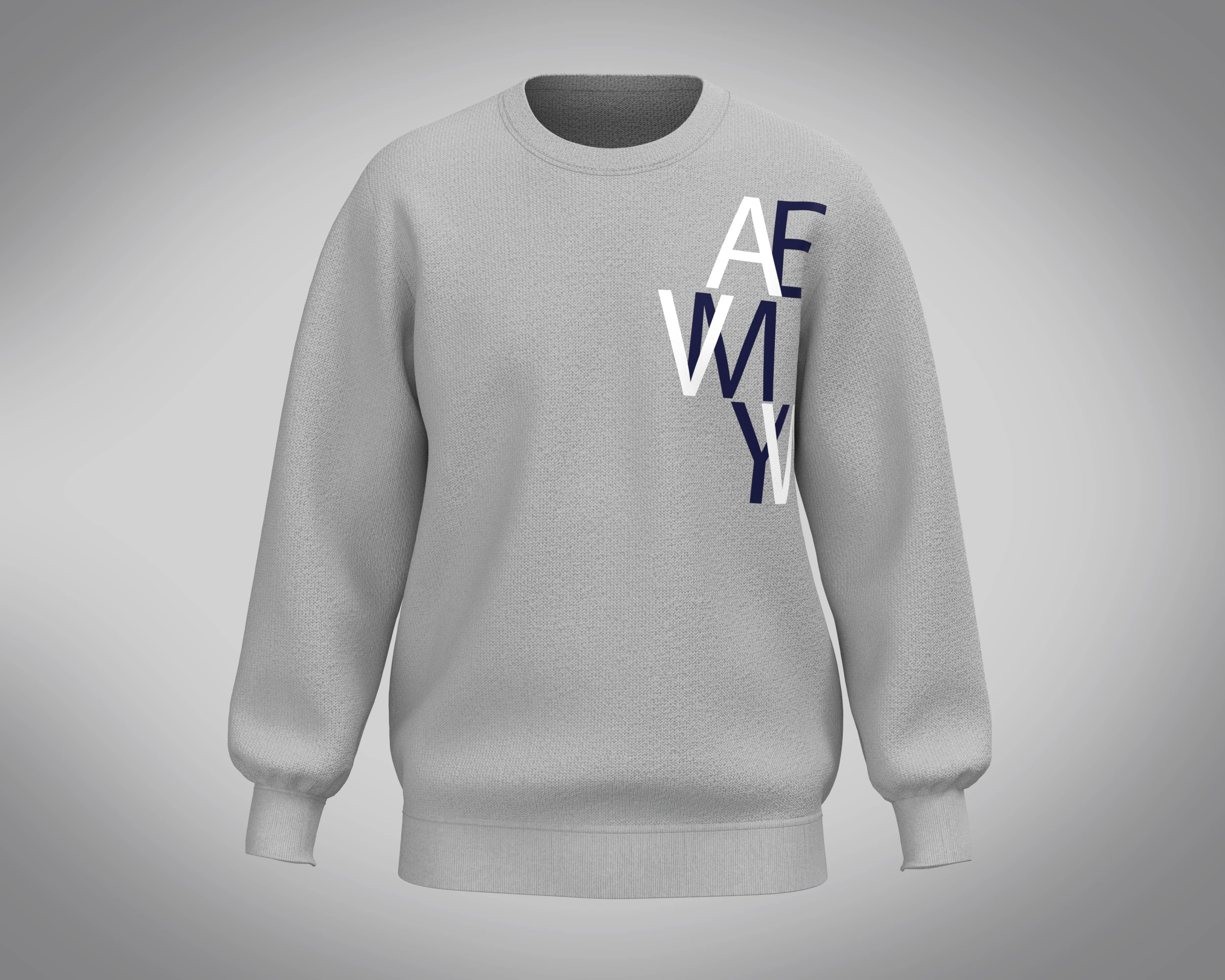 Men Sweatshirt - Gray 3D Model .c4d .max .obj .3ds .fbx .stl .blend