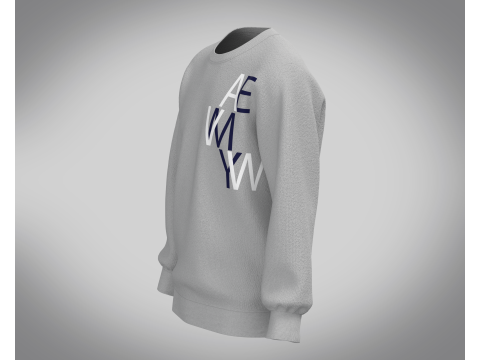 Men Sweatshirt - Gray 3D 모델
