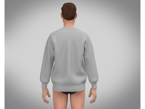 Men Sweatshirt - Gray 3D 모델