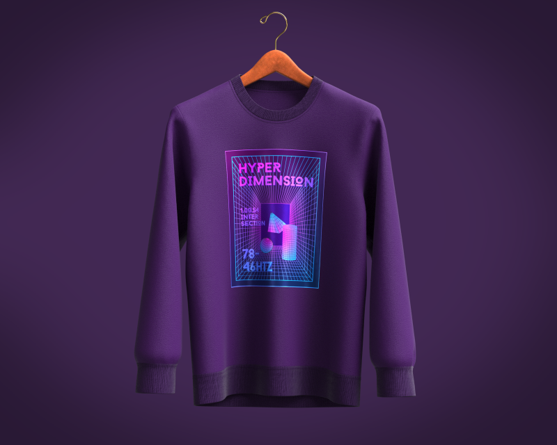 Men Sweatshirt - HYPER DIMENSION 3D Model .c4d .max .obj .3ds .fbx .stl .blend 