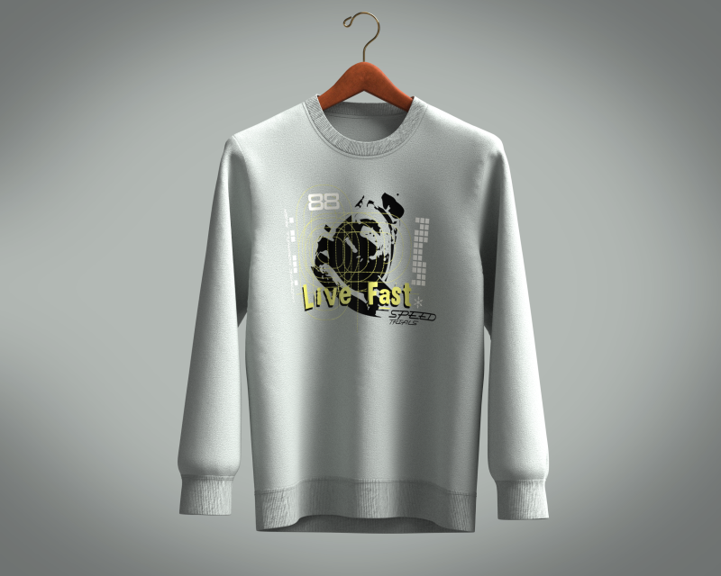 Men Sweatshirt - LIVE FAST 3D 模型 .c4d .max .obj .3ds .fbx .stl .blend