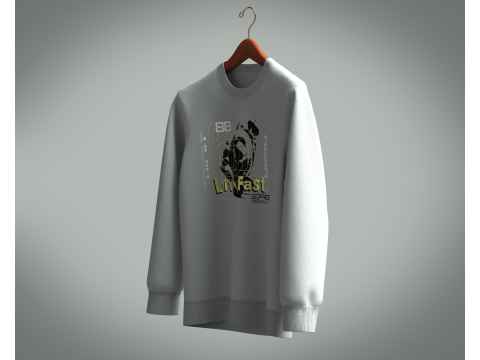 Men Sweatshirt - LIVE FAST 3D 模型