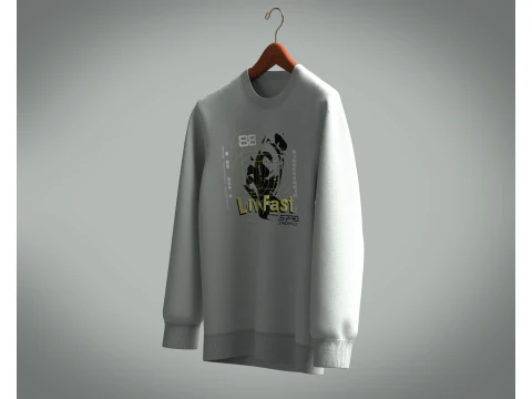 Men Sweatshirt - LIVE FAST 3D Model
