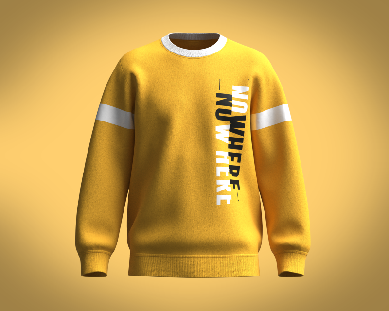 Men Sweatshirt - NO WHERE 3D Model .c4d .max .obj .3ds .fbx .stl .blend 