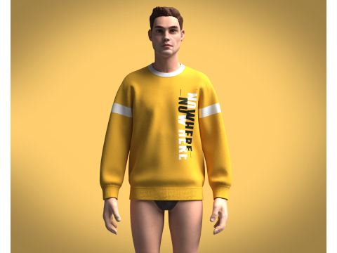 Men Sweatshirt - NO WHERE 3D Model