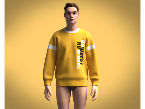 Heren sweatshirt - GEEN WAAR 3D Model