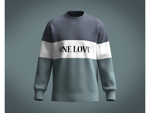 Men Sweatshirt - one love 3D 모델