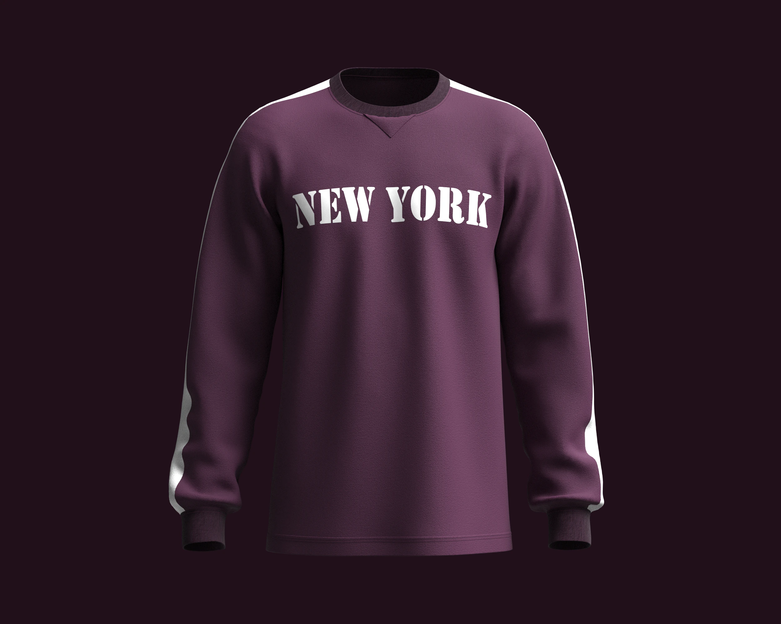 Sweatshirt - New York 3D Model .c4d .max .obj .3ds .fbx .stl .blend