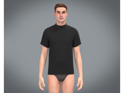 High Neck Tshirt - Colorway 3D Модель