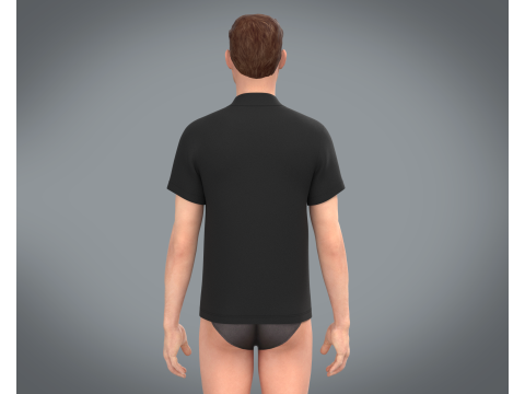 High Neck Tshirt - Colorway 3D Модель