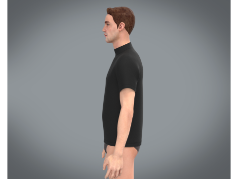 High Neck Tshirt - Colorway 3D Модель